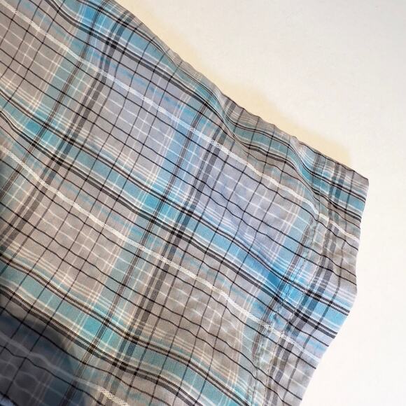 The North Face Button Shirt Men's Medium Zip Pocket "Seersucker-like" Grey Blue - Picture 7 of 13